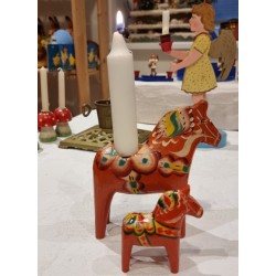 Small old swedish Dalar horse, h: 7,5 cm.