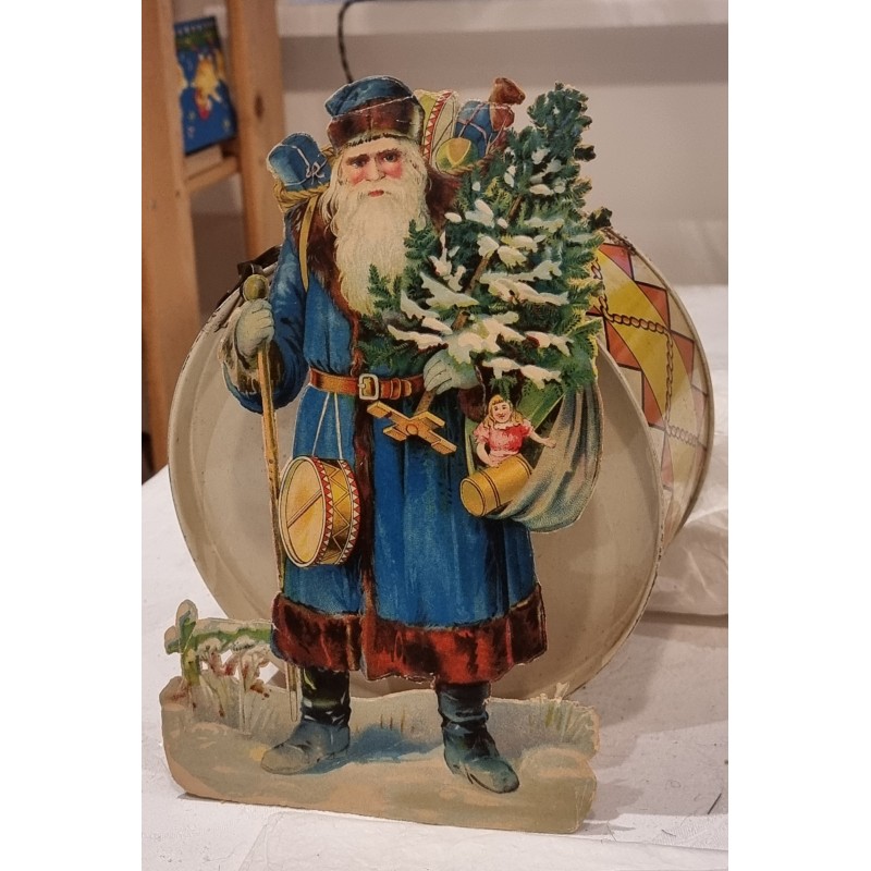 Antique scrap, Santa, h: 22 cm.