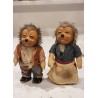 Old Steiff figures, Mecki and Micki, h: 18 cm. (2x)