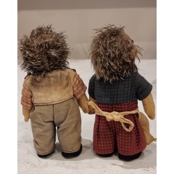 Old Steiff figures, Mecki and Micki, h: 18 cm. (2x)
