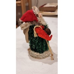 Gammel julemand med sæk/chenille, h: 15 cm.