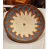 Old pottery, plate, cowhorn teknik, Ø: 21 cm.