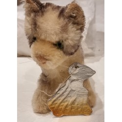 Old cardboard ornament, mice, h: 6 cm.