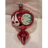 Old glass ornament, 3 x reflector and a ship, h: 10 cm.