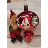 Old glass ornament, 3 x reflector and a ship, h: 10 cm.