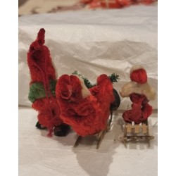 3 gamle chenille nisser med papmachè hoved, h: 9,5 cm (den højeste).