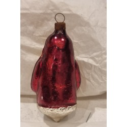 Old glass ornament, Santa, h: 7 cm.