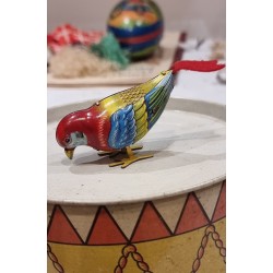 Old german mechanical bird, size: 10 x 4 cm.