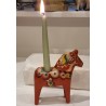Antique Dalar horse with candleholder/candle, h: 13,5 cm.