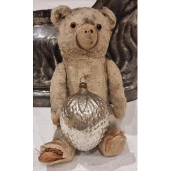 Antique glass ornament, tall berry, art nouveau, h: 7,5 cm.