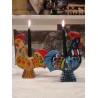 Old Dalar rooster with candleholder and candle, h: 17 cm.