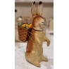 Antique Easter bunny, papier-mache, candycontainer, with basket/egg, h: 23 cm.