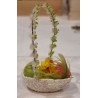 Old Easter ornament, egg basket with chicken, h: 9 cm.