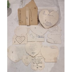12 old Valentines card, h: 13,5 cm (the highest).