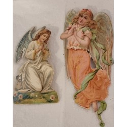 2 antikke glansbilleder,...