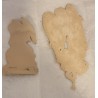 2 antique scrap, angels, h: 12 - 18 cm.