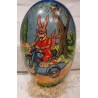 Antique cardboard Easter egg, bird-song, h: 16 cm.