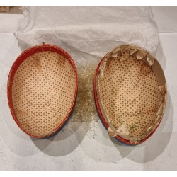 Antique cardboard Easter egg, bird-song, h: 16 cm.