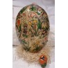 Antique cardboard Easter egg, spring , h: 14,5 cm.