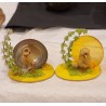 Opstilling med gamle vat kyllinger, mål: 5,5 x 6 cm. (2)
