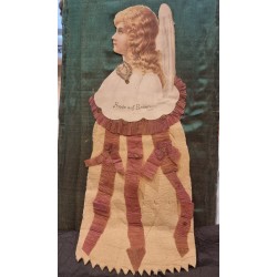 Antikt julepynt, engel i vat og crepe, h: 35 cm.