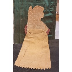 Antikt julepynt, engel i vat og crepe, h: 35 cm.