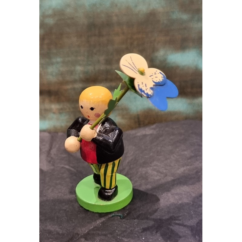 Old Wendt und Kühn figure, boy with flower, h: 6 cm. (figure).