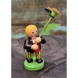 Old Wendt und Kühn figure, boy with flower, h: 6 cm. (figure).