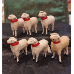 6 antique sheep with...