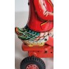 Old mechanical German glance toy, duck with propeller, h: 21 cm.