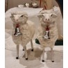 Tall sheep with white necklace and bell, h: 16 cm.