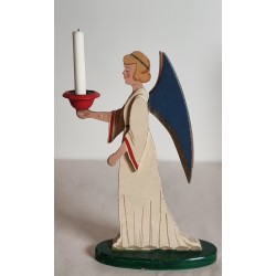 Antique angel in wood with candlelight, h: 24 cm.