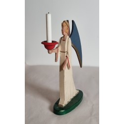 Antique angel in wood with candlelight, h: 24 cm.