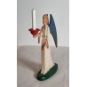 Antique angel in wood with candlelight, h: 24 cm.