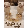 Old Easter paper ornament for cupboard, h: 4 cm, l: ? + 5 old hanger.