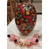 Antique cardboard Easter egg with pattern, h: 20 cm.