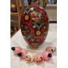 Antique cardboard Easter egg with pattern, h: 20 cm.