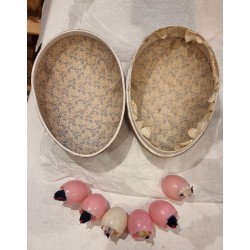 ANTIKT PAP PÅSKEÆG MED MØNSTER, H: 20 CM.