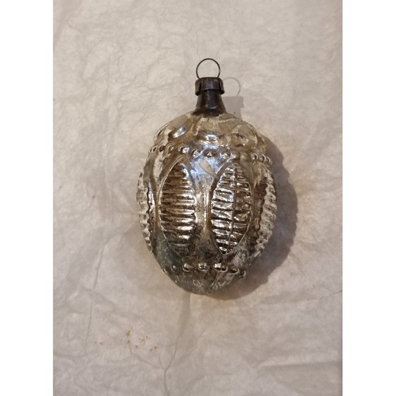 Antique glass ornaments, art nouveau ornament with decor, h: 5,5 cm.