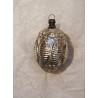 Antikt glaspynt, jugend kugle med ornamentik, h: 5,5 cm.
