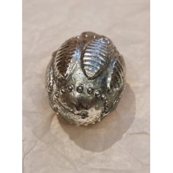 Antique glass ornaments, art nouveau ornament with decor, h: 5,5 cm.