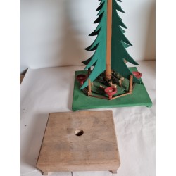 Antique Christmas pyramid with candleholders, propeller and animals, h: 45/50 cm.