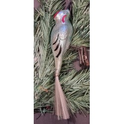Antique glass ornament, woodpecker, l: 17 cm.