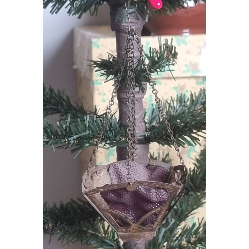 Antique candleholder, basket, h: 12 cm, incl. hanger.