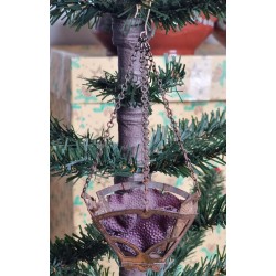 Antique candleholder, basket, h: 12 cm, incl. hanger.