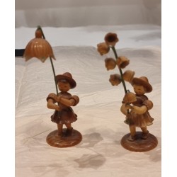 Gamle/antikke Wendt und Kühn blomster piger, h: 7 cm. (pige)