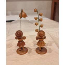 Gamle/antikke Wendt und Kühn blomster piger, h: 7 cm. (pige)