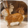 Antique Easter bunny, papier-mache, candycontainer, h: 15 cm.