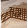 Antique Display, fence (11,5x18+7,5x14,5cm)+ 5 antique sheep, h: 3,5 - 6 cm.