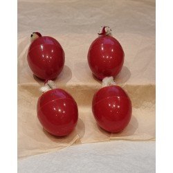 Gammelt påskepynt, 4 gamle vippe kyllinger, mål: 4 x 5 cm.